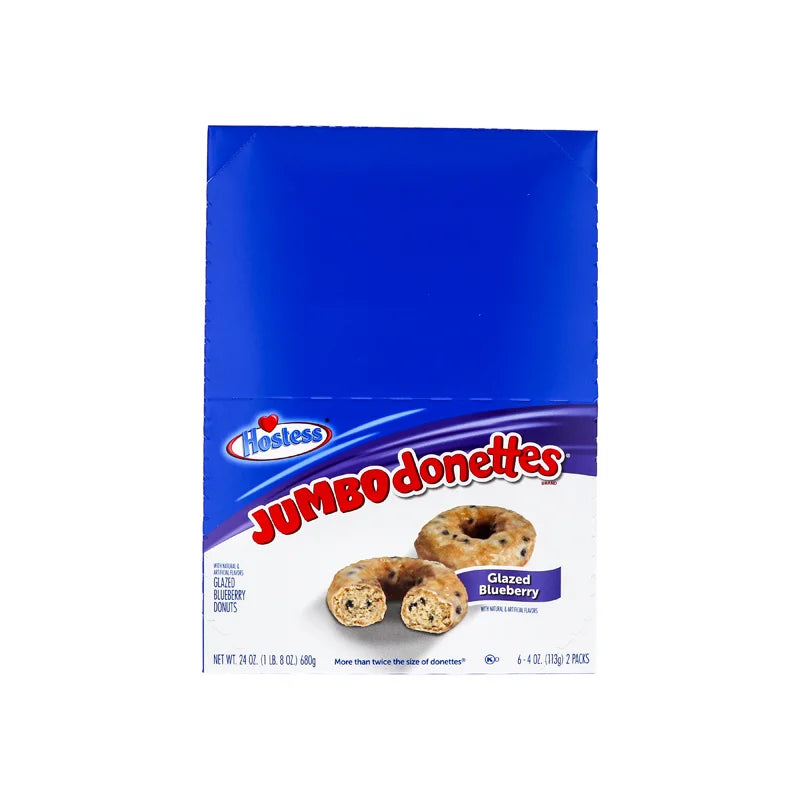 Hostess Donettes Glazed Blueberry - Jumbo 6 Count - (Pack of 2) image 0