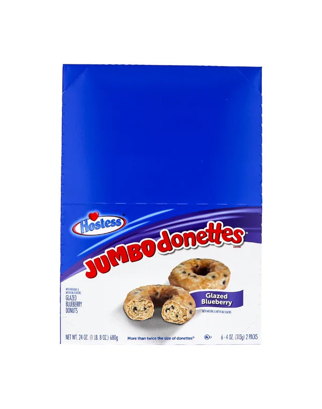 Hostess Donettes Glazed Blueberry - Jumbo 6 Count - (Pack of 2) image 0