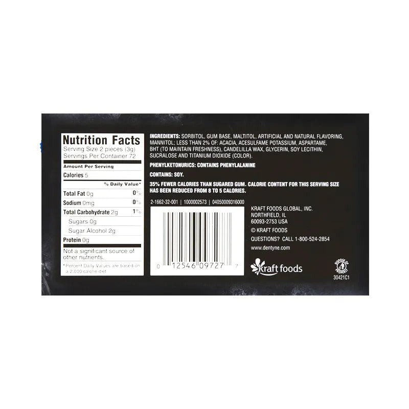 Dentyne Ice Gum Arctic Chill 9 Count - 16 Pieces image 2