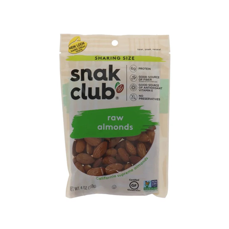Snak Club Raw Almonds - Peg 6 Count - 4 oz image 0