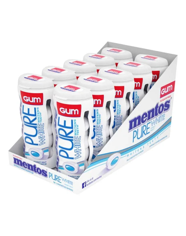 Mentos Pure White Sweet Mint Gum 10 Count - 15 Pieces image 0