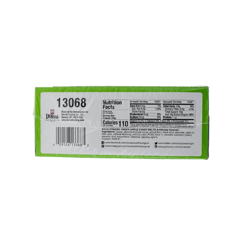Sour Power Belts Wrap Green Apple 150Ct image 2