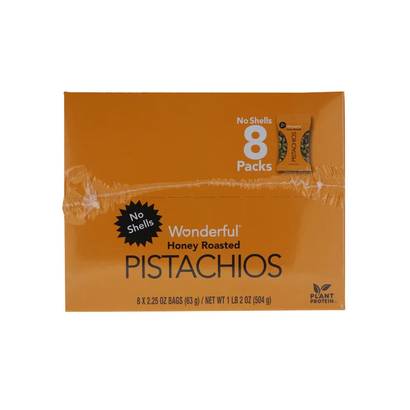 Wonderful No Shell Honey Roasted Pistachios 8 Count - 2.25 oz image 0