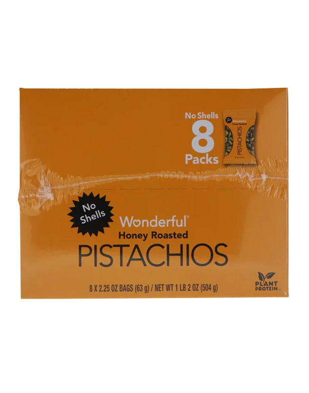 Wonderful No Shell Honey Roasted Pistachios 8 Count - 2.25 oz image 0