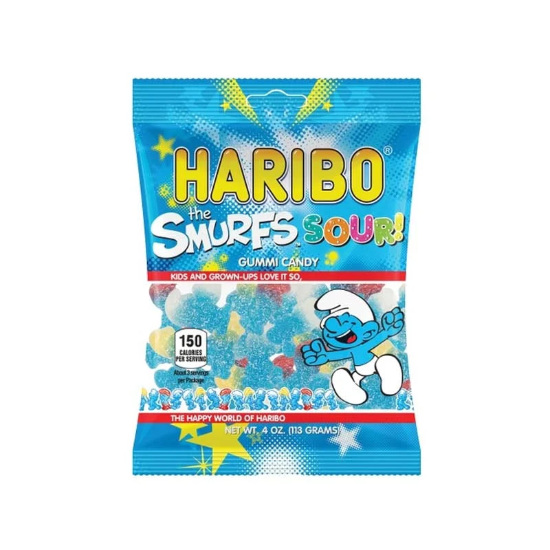 Haribo Sour Smurfs Gummies 12 Count - 4 oz image 0