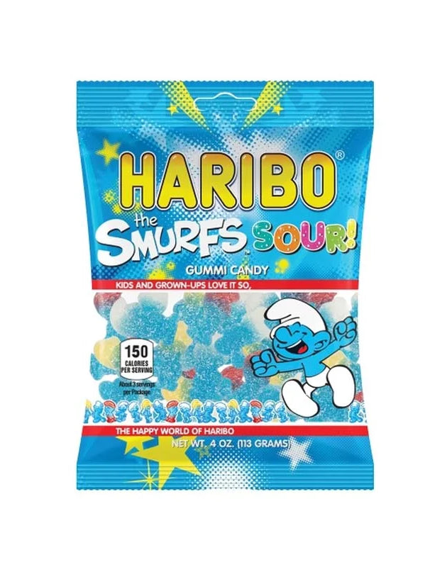 Haribo Sour Smurfs Gummies 12 Count - 4 oz image 0