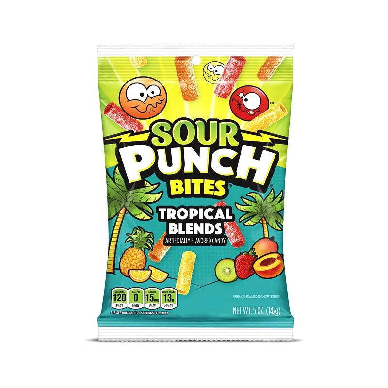Sour Punch Tropical Bites Chewy Candy 12 Count - 5 oz image 0