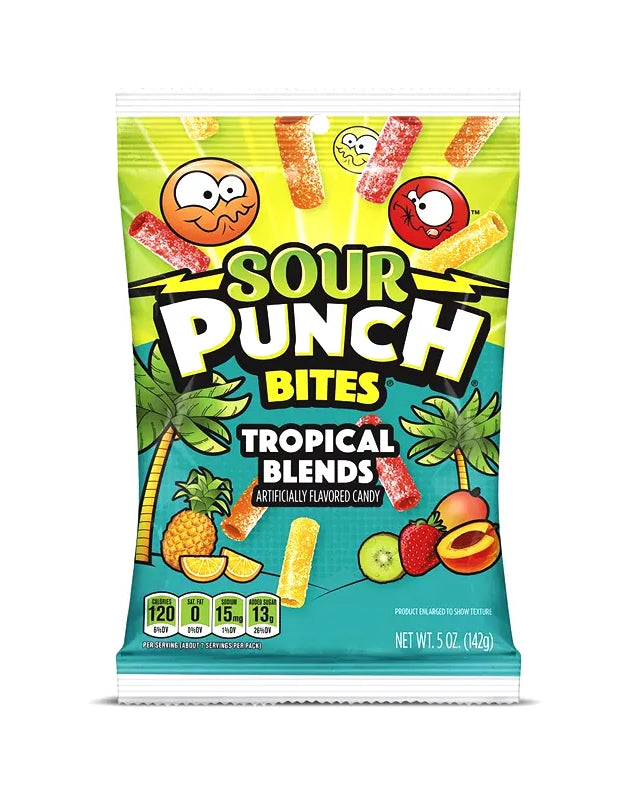 Sour Punch Tropical Bites Chewy Candy 12 Count - 5 oz image 0