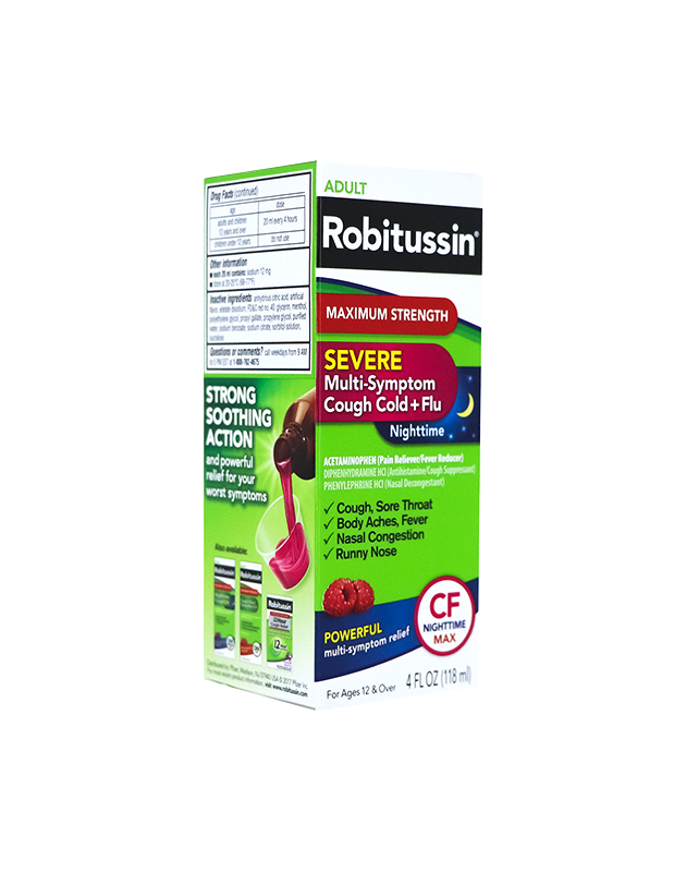 Robitussin Nighttime Medicine for Cold and Flu 4 oz image 0
