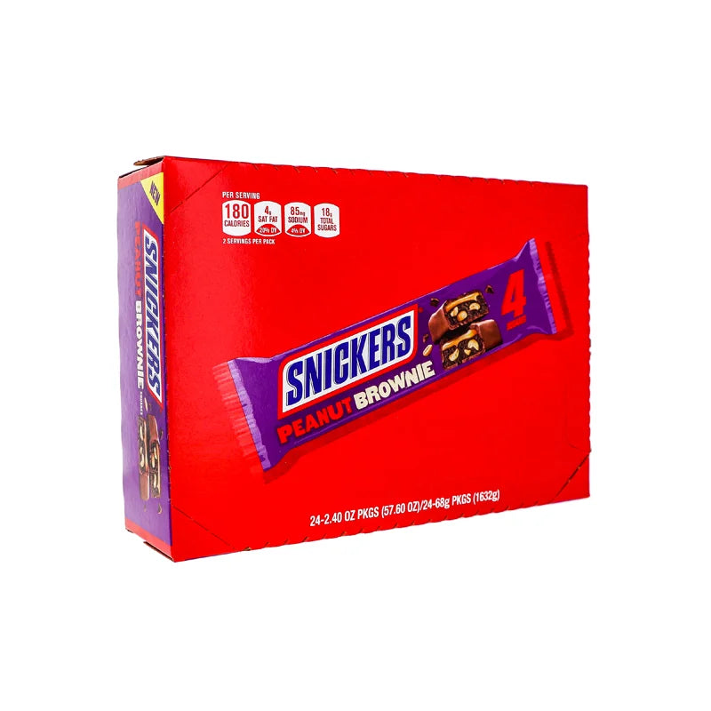 Snickers Peanut Brownie Squares King-Size Chocolate Candy Bar (24 Count) - 2.4 oz image 1