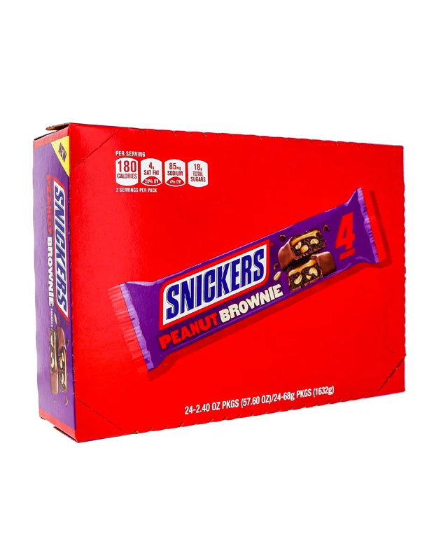 Snickers Peanut Brownie Squares King-Size Chocolate Candy Bar (24 Count) - 2.4 oz image 0