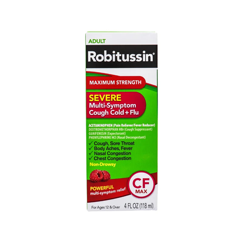 Robitussin Maximum Strength Severe Multi-Symptom Cough Cold + Flu 4 oz image 0