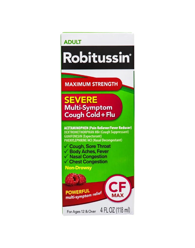 Robitussin Maximum Strength Severe Multi-Symptom Cough Cold + Flu 4 oz image 0
