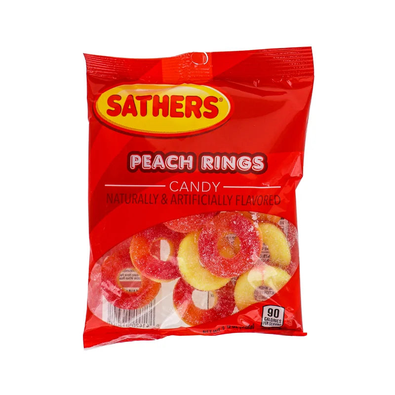 Sathers 2/$2 Peach Ring Candy 12 Count - 3.75 oz image 0