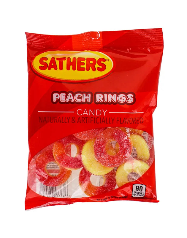 Sathers 2/$2 Peach Ring Candy 12 Count - 3.75 oz image 0