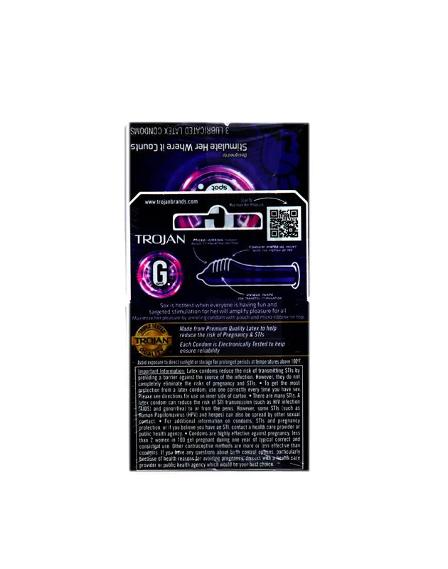 Trojan Ribbed Condoms Stimulate Her 6 Count - (Pack of 3) image 0