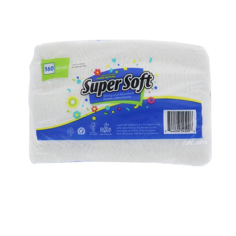 Super Soft Plain Napkins 1 Ply 1/4 Fold 1 Count - 160 Sheets image 0