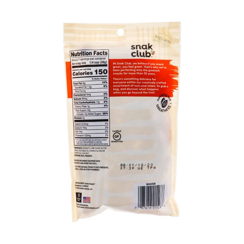 Snak Club Toffee Peanuts - Peg 7.50 oz image 1