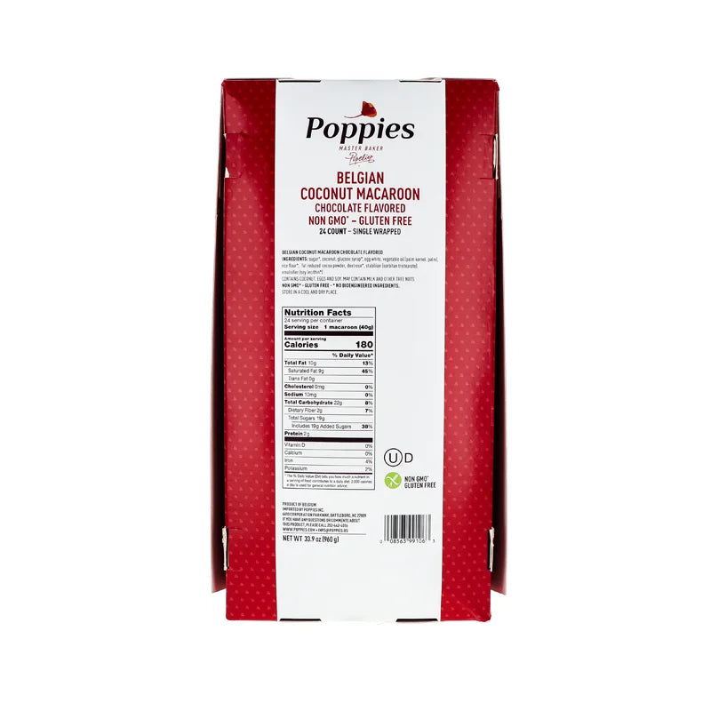 Poppies Belgium Gluten Free Coconut Macaroon 24 Count - 1.4 oz image 1