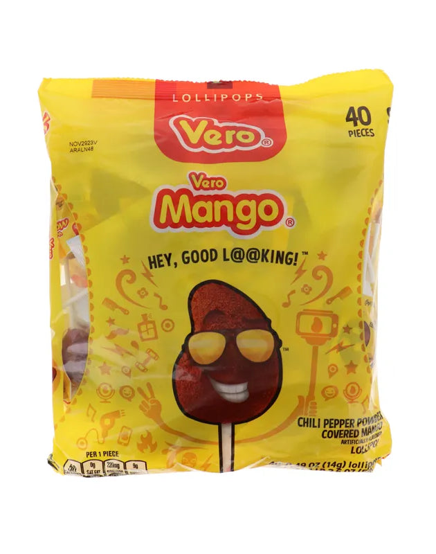 Vero Mango Lollipop With Chili Bag - 40 Count image 0
