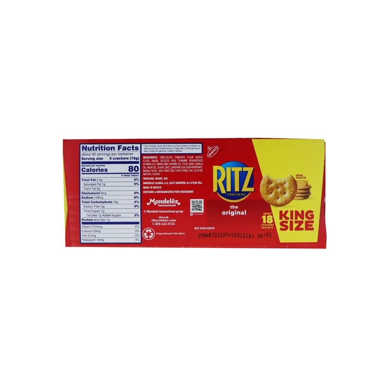 Nabisco Ritz Original Crackers King Size 10 Count - 2.8 oz image 2