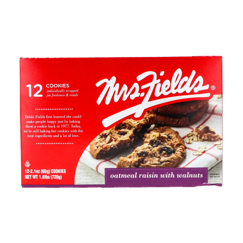 Mrs Fields Oatmeal Raisin W/walnuts 12 Count - 2.1 oz image 0