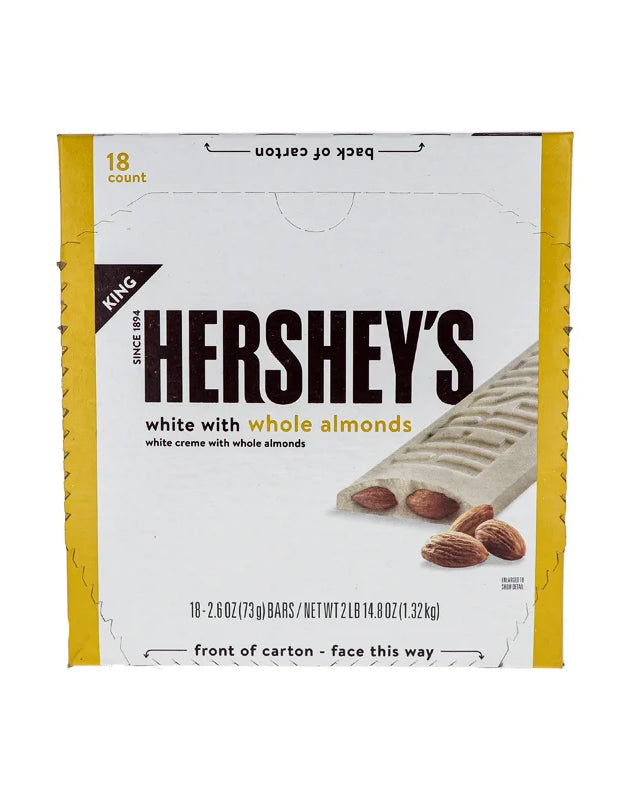 Hershey White Creme Bar with Whole Almonds King Size 18 Count - 2.60 oz image 0