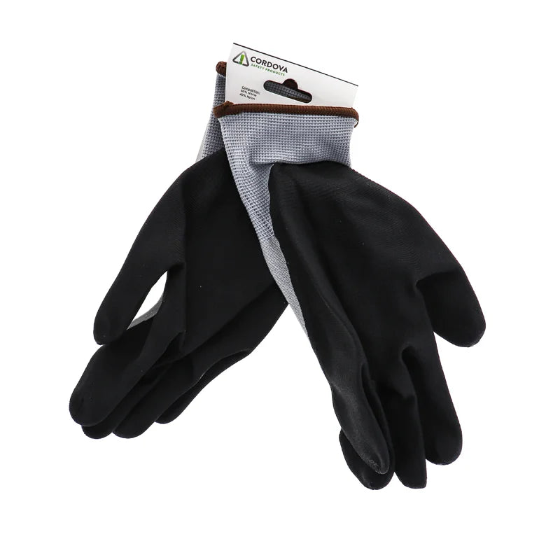 Gloves Nitrile Grey Palm String Knit Large - 1 Count Only image 1