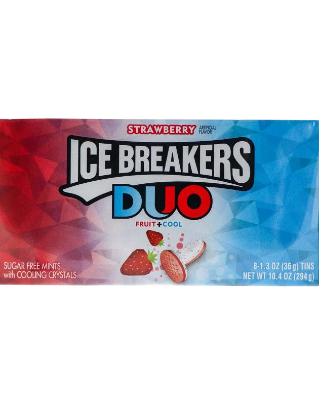 Ice Breakers Duo Strawberry-Flavored, Sugar Free Mints - Can 8 Count - 1.3 oz image 0