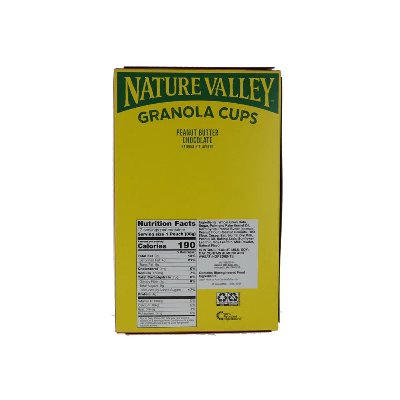 Nature Valley Breakfast Peanut Butter Chocolate Granola Cups 12 Count -1.35 oz image 2
