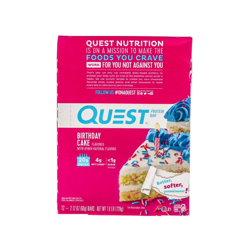 Quest Protein Birthday Cake Bar 12 Count - 2.12 oz image 0