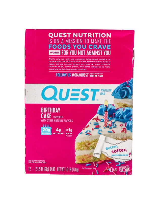 Quest Protein Birthday Cake Bar 12 Count - 2.12 oz image 0