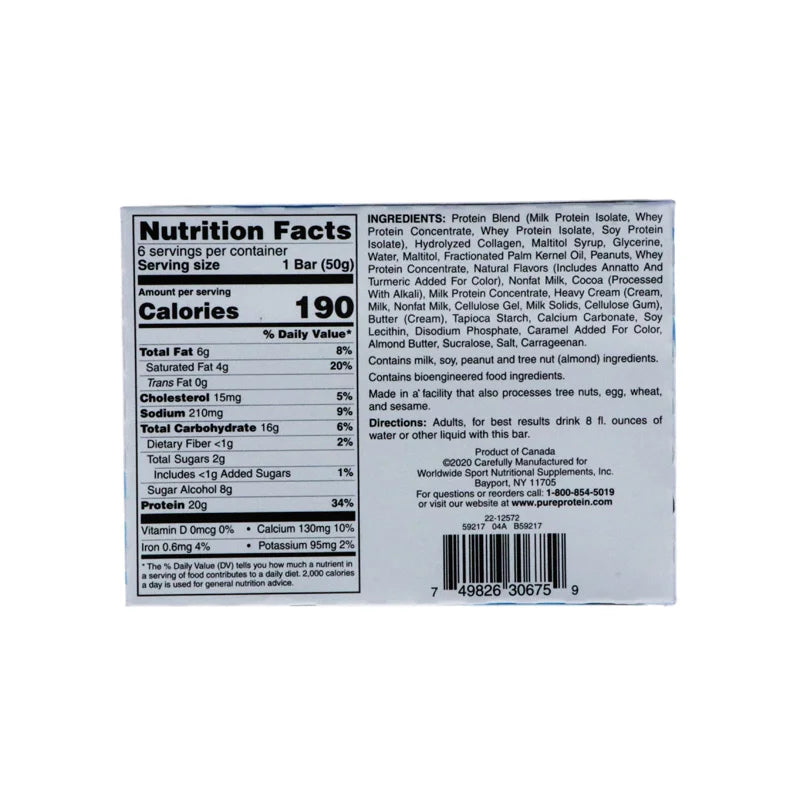 Pure Protein Chocolate Peanut Caramel Protein Bars 6 Count - 1.76 oz image 2