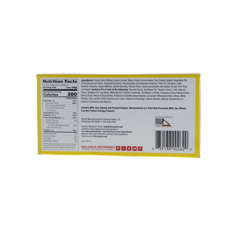 Fit Crunch Whey Protein Baked Bar, Peanut Butter 12 Count- 3.10 oz image 2