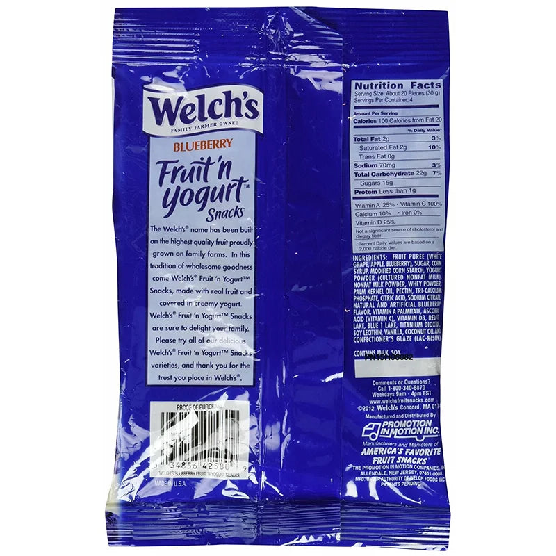 Welchs Peg Fruit N Yogurt Snack Blueberry Acai - 12 Count - 4 oz image 1
