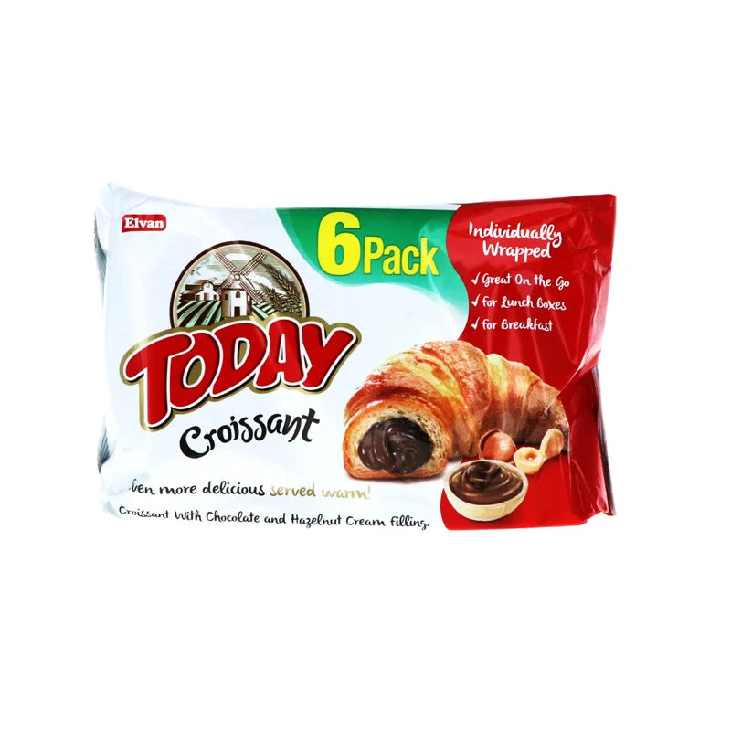 Today Croissant Chocolate with Hazelnut Cream Filling 6 Count - 1.58 oz image 0