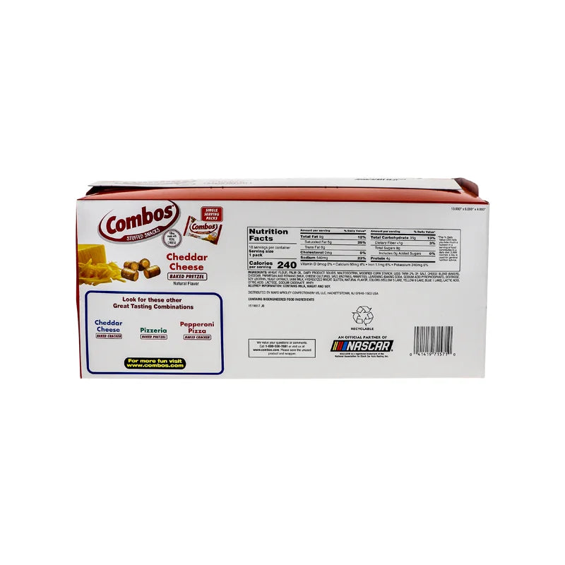 Combos Cheddar Cheese Cracker Baked Snacks 18 Count - 1.7 oz image 1