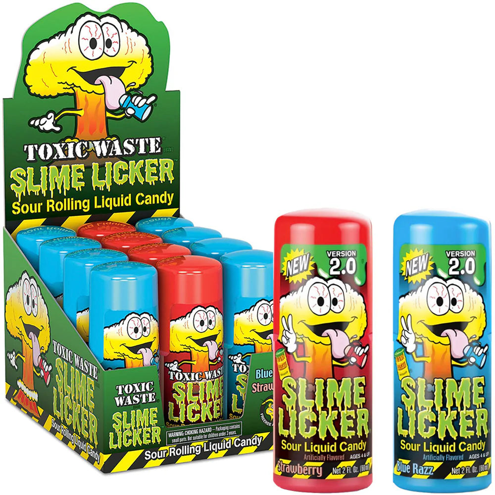 Toxic Waste Slime Licker 2.0 Sour Rolling Liquid Assorted Candy 12 Count - 2 oz image 0