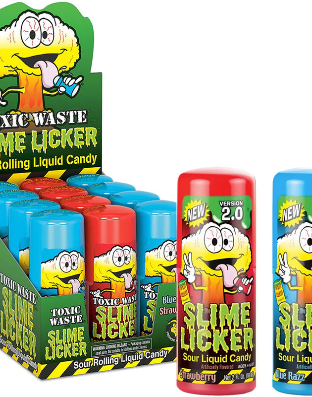 Toxic Waste Slime Licker 2.0 Sour Rolling Liquid Assorted Candy 12 Count - 2 oz image 0