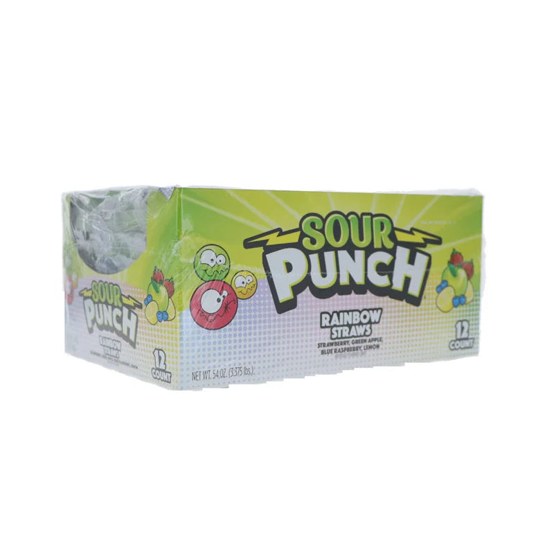 Sour Punch Straw King Size Rainbow Chewy Candy 12 Count - 4.5 oz image 1