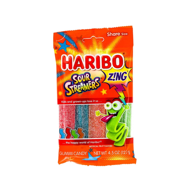 Haribo Zing Sour Streamer Gummi Candy 12 Count - 4.5 oz image 0