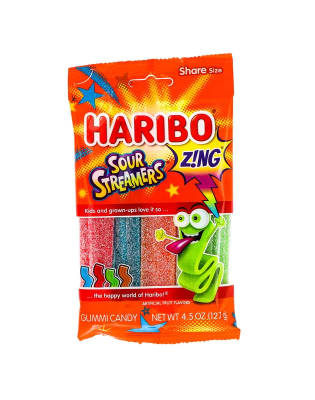 Haribo Zing Sour Streamer Gummi Candy 12 Count - 4.5 oz image 0