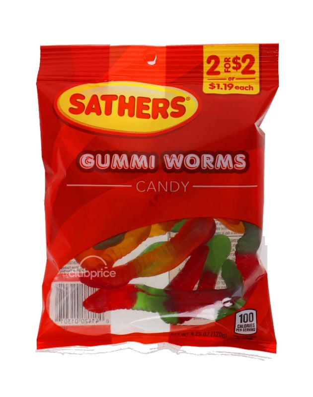 Sathers 2/$2 Gumi Worm Candy 12 Count - 4.25 oz image 0