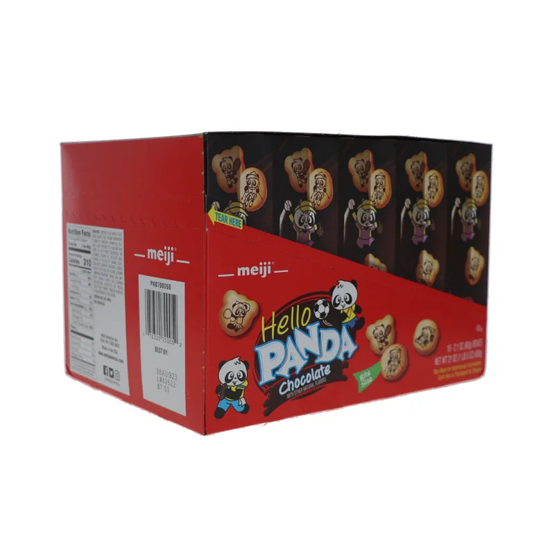 Meiji Hello Panda Cookies, Chocolate Creme Filled - Box 10 Count - 2.1 oz image 1