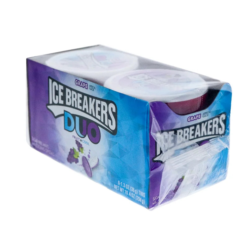 Ice Breakers Duo, Grape Flavored Mints - Can 8 Count - 1.3 oz image 1