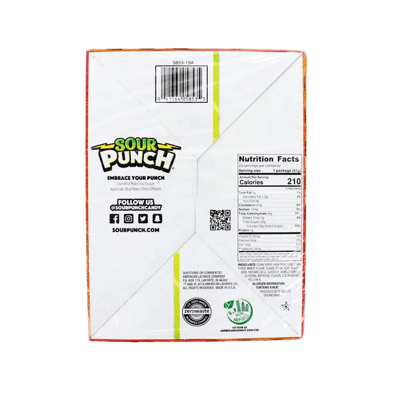 Sour Punch, Pineapple Mango Chili Straws 24 Count - 2 oz image 1