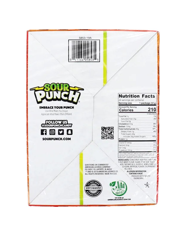 Sour Punch, Pineapple Mango Chili Straws 24 Count - 2 oz image 0