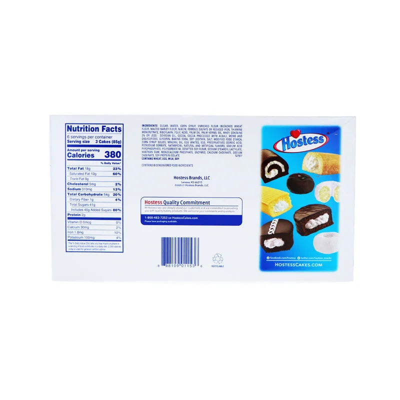 Hostess Ho Hos Chocolate Cake Rolled With Creamy Filling 6 Count - 3 oz image 2