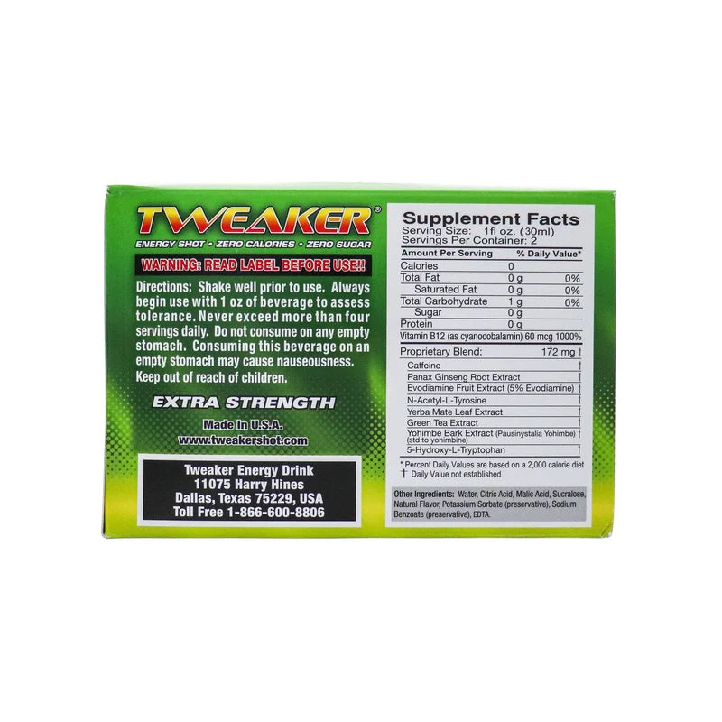 Tweaker Sour Apple Energy Extra Strength 12 Count - 2 oz image 2