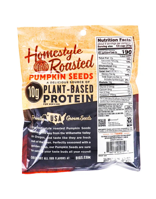 Bigs Pumpkin Seeds Cracked Pepper - Bag 12 Count - 5 oz image 0